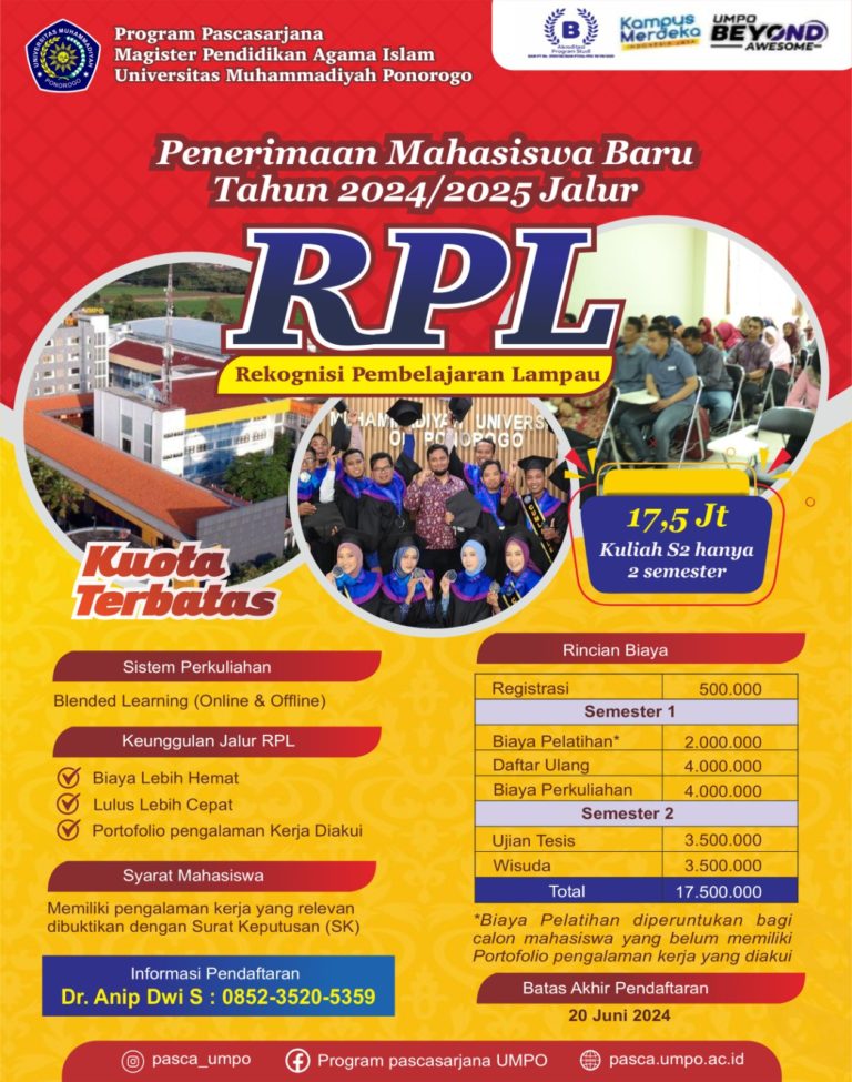 Informasi Pendaftaran S2 PAI Universitas Muhammadiyah Ponorogo Program ...